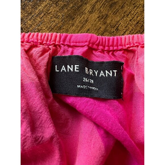 Lane Bryant Hot Pink Scoop Neck Cropped Long Sleeve Blouse 26/28 - Picture 6 of 9